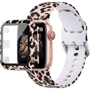 NEW Luxury Leopard Apple Watch Band +Case